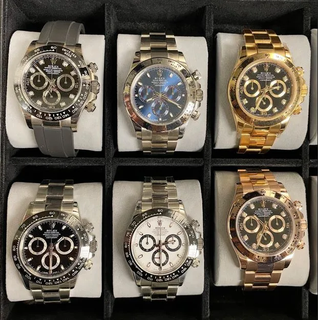Variedad de super clones del Rolex Daytona con diferentes opciones de esfera