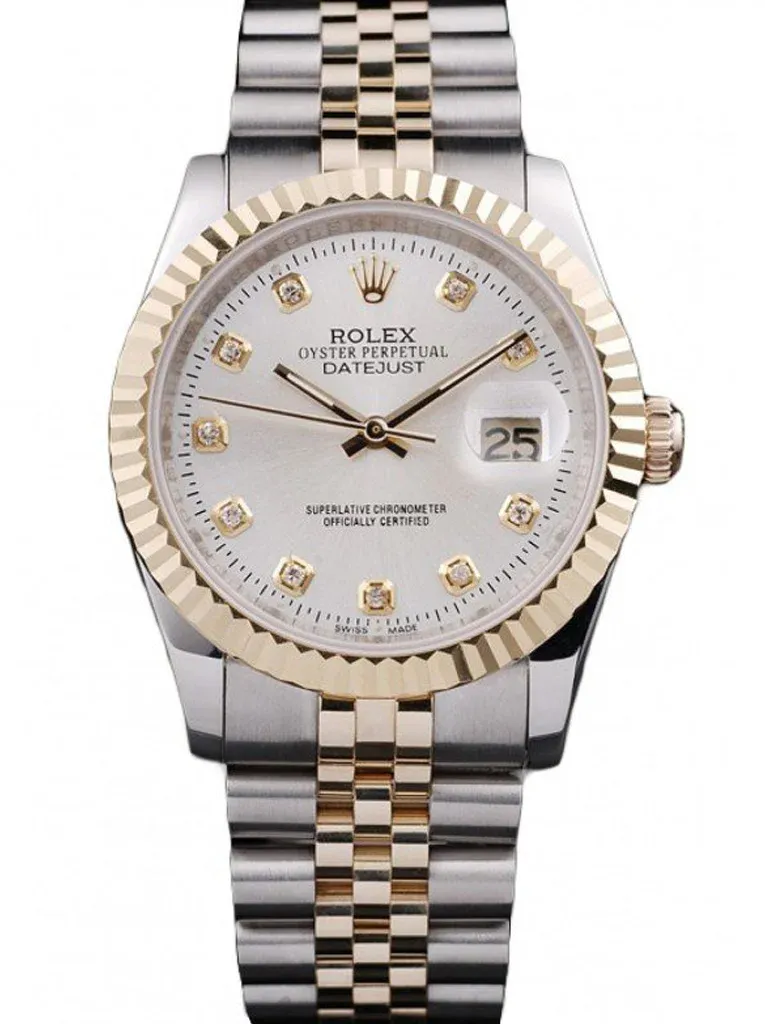 Super clone Rolex Datejust 36 mm esfera blanca referencia SRL10