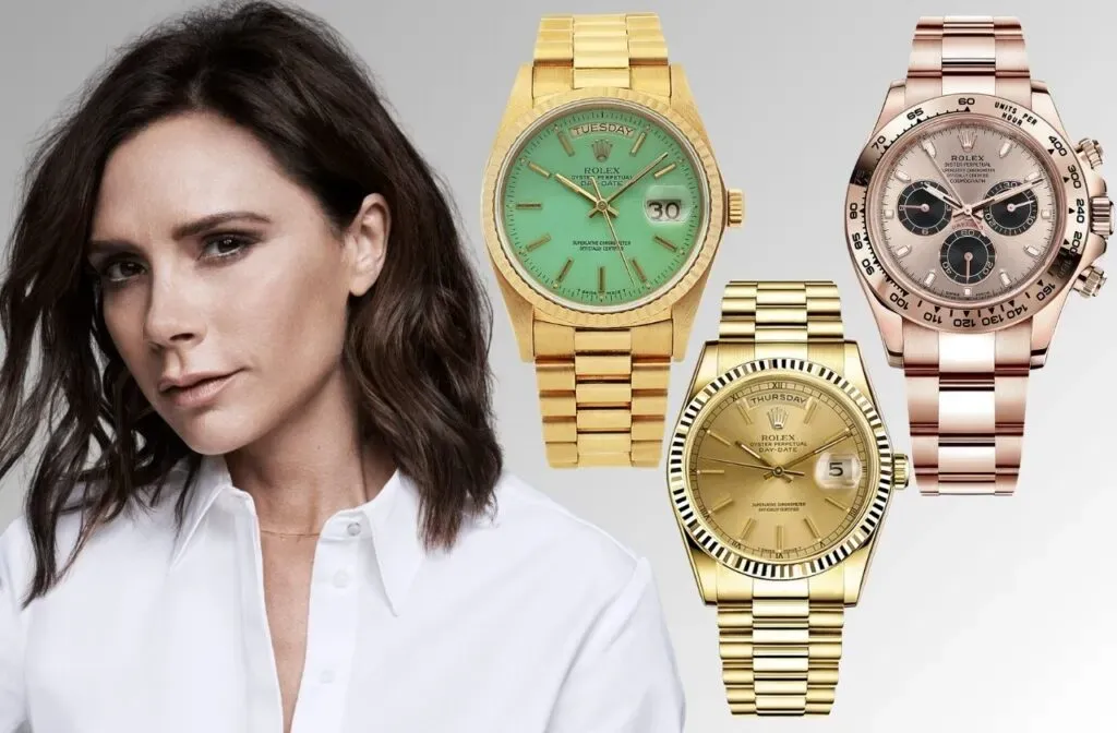 Victoria Beckham luciendo el Rolex Datejust — lujo discreto y elegancia de poder