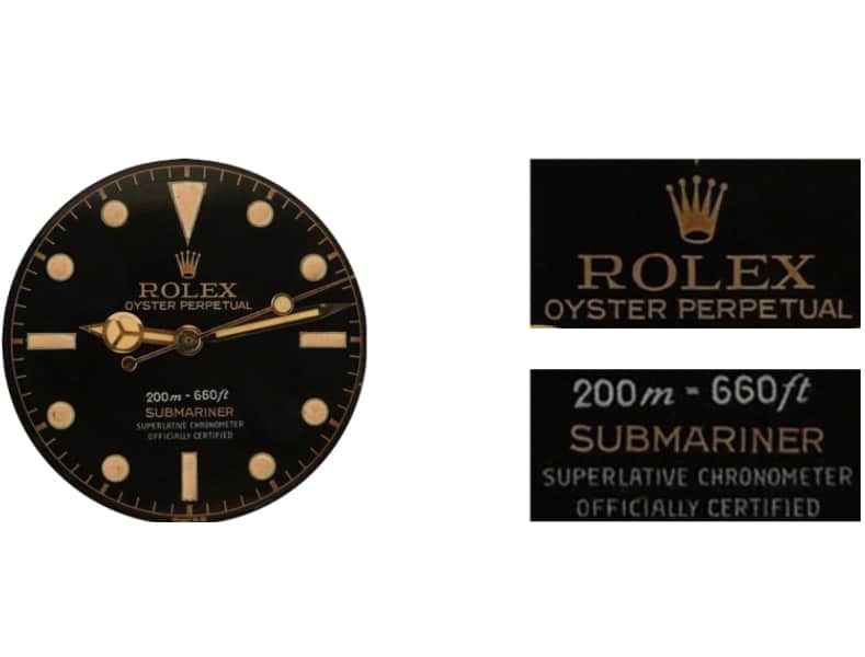 Rolex Submariner 5512 variantes de la era de transición