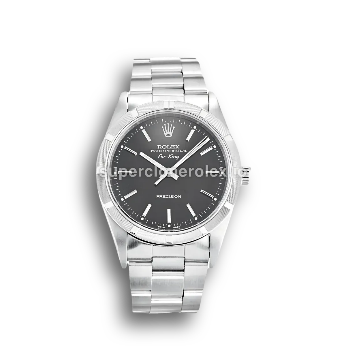 Air-King 14010 réplica de Rolex esfera negro — vista frontal