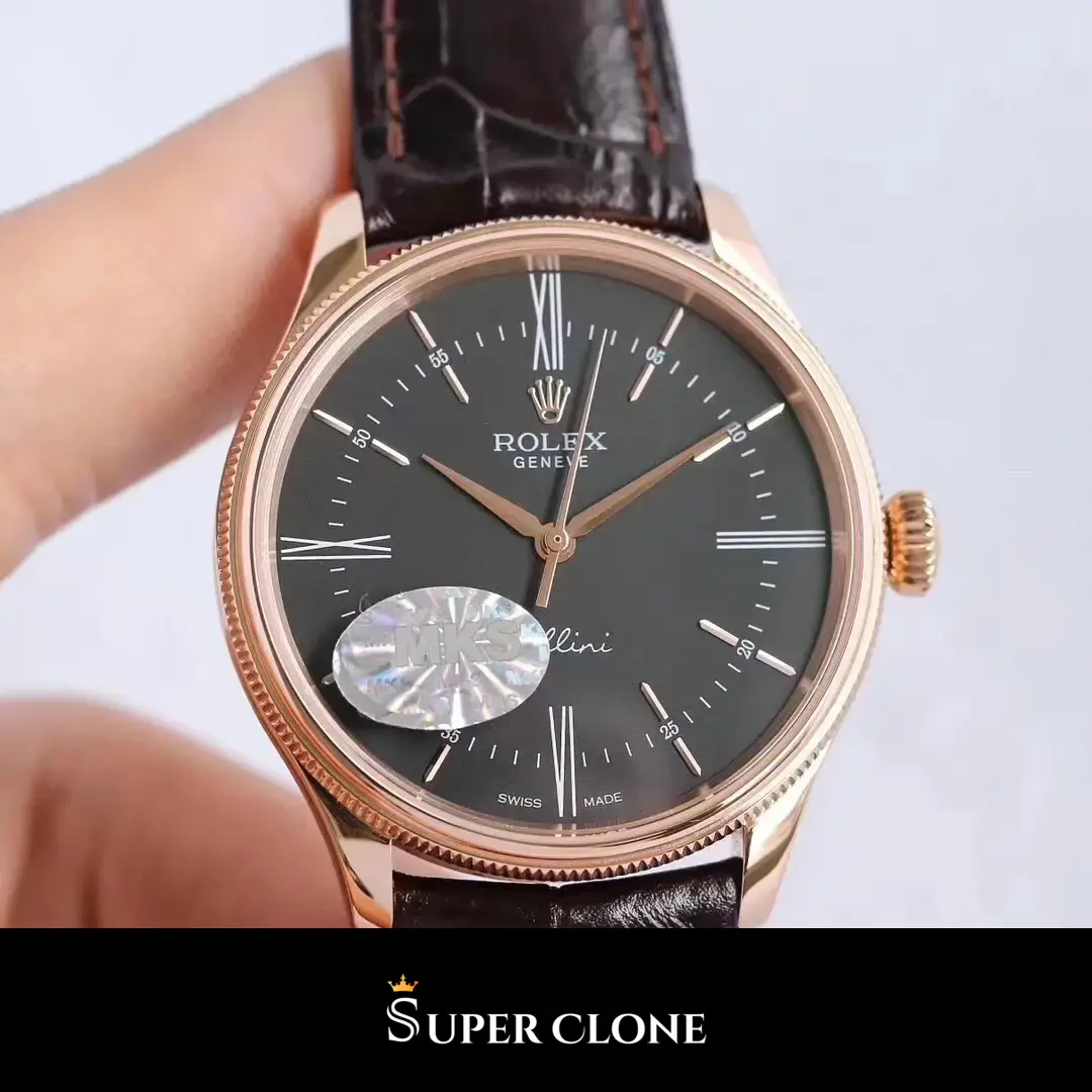 Rolex Cellini 50505 replica esfera negra, vista 10