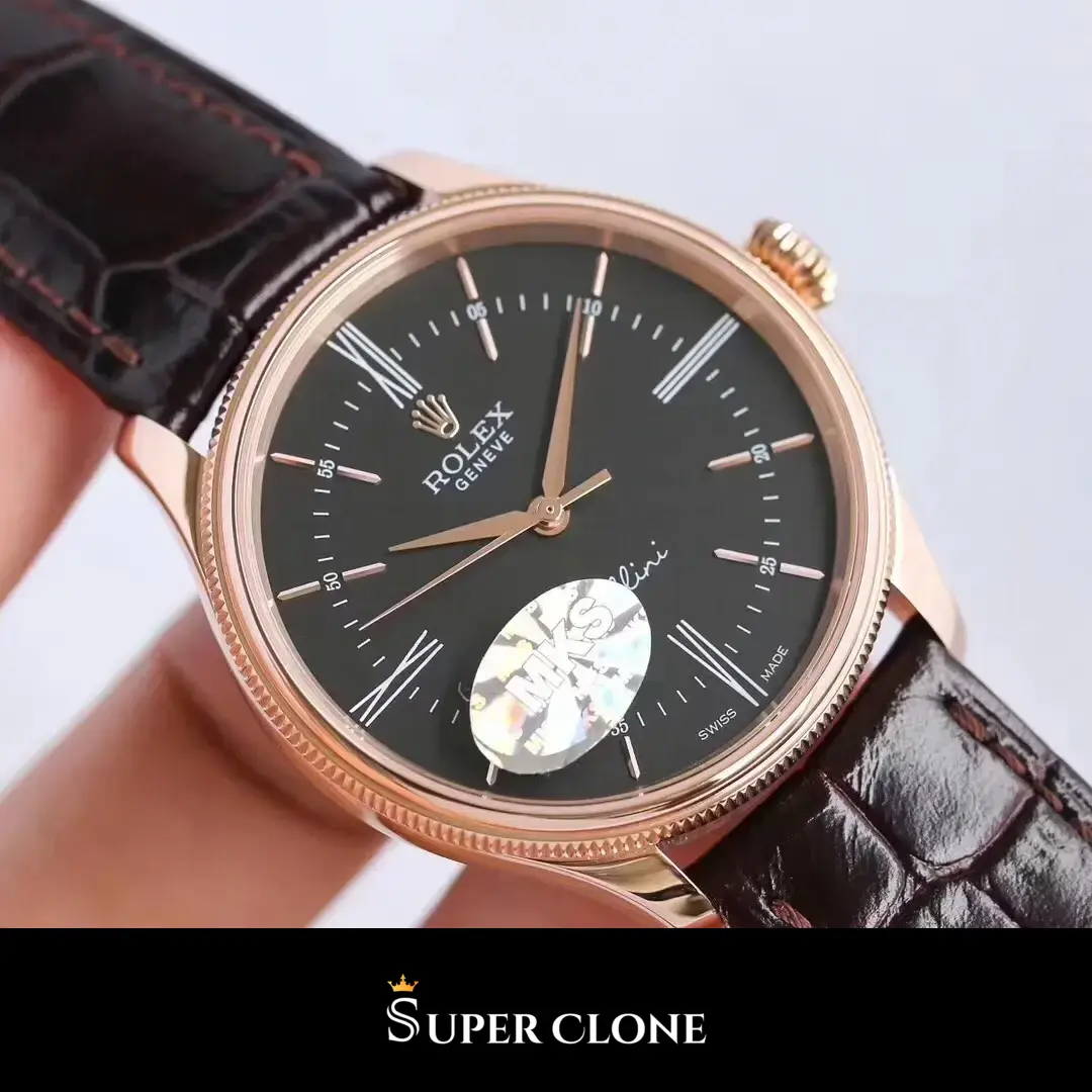 Rolex Cellini 50505 replica esfera negra, vista 6