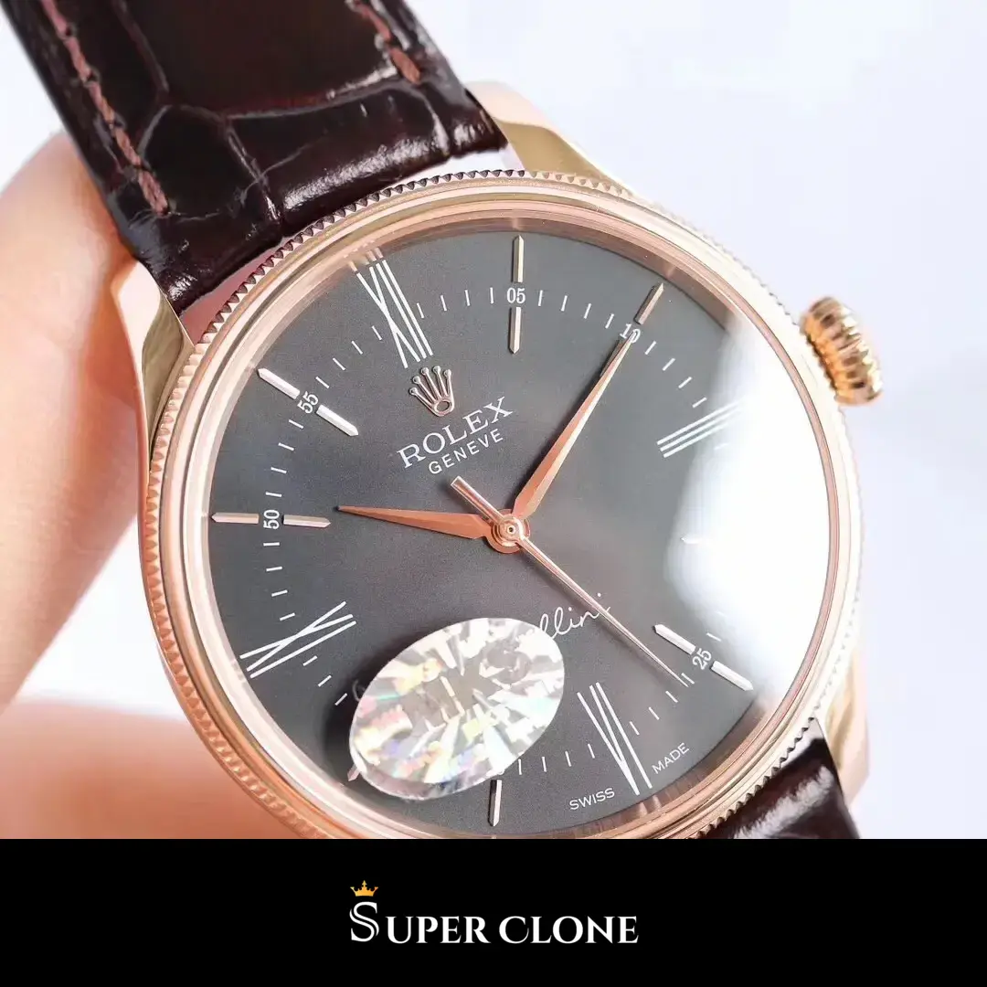 Rolex Cellini 50505 replica esfera negra, vista 8