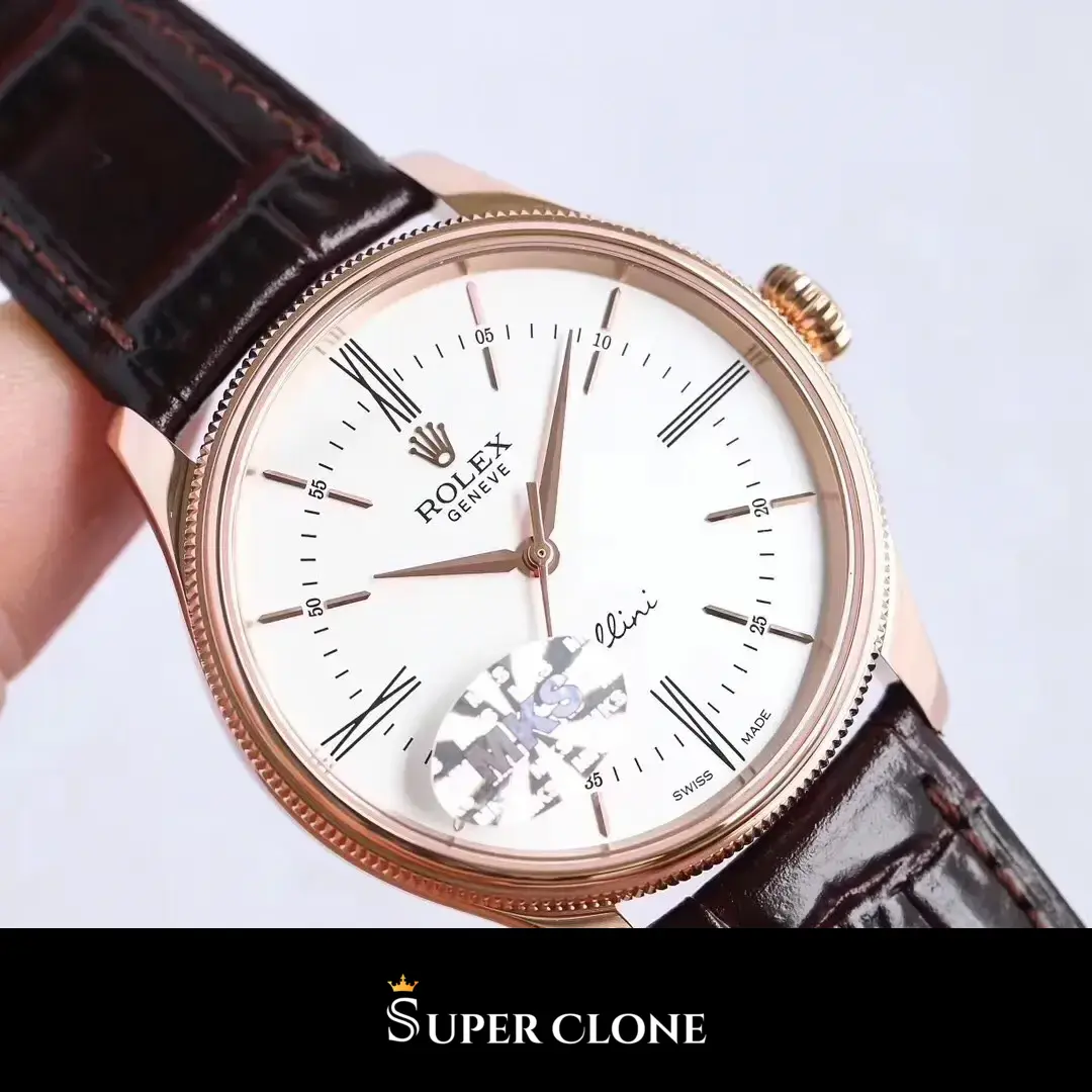 Rolex Cellini 50505 replica, esfera blanca, vista 2