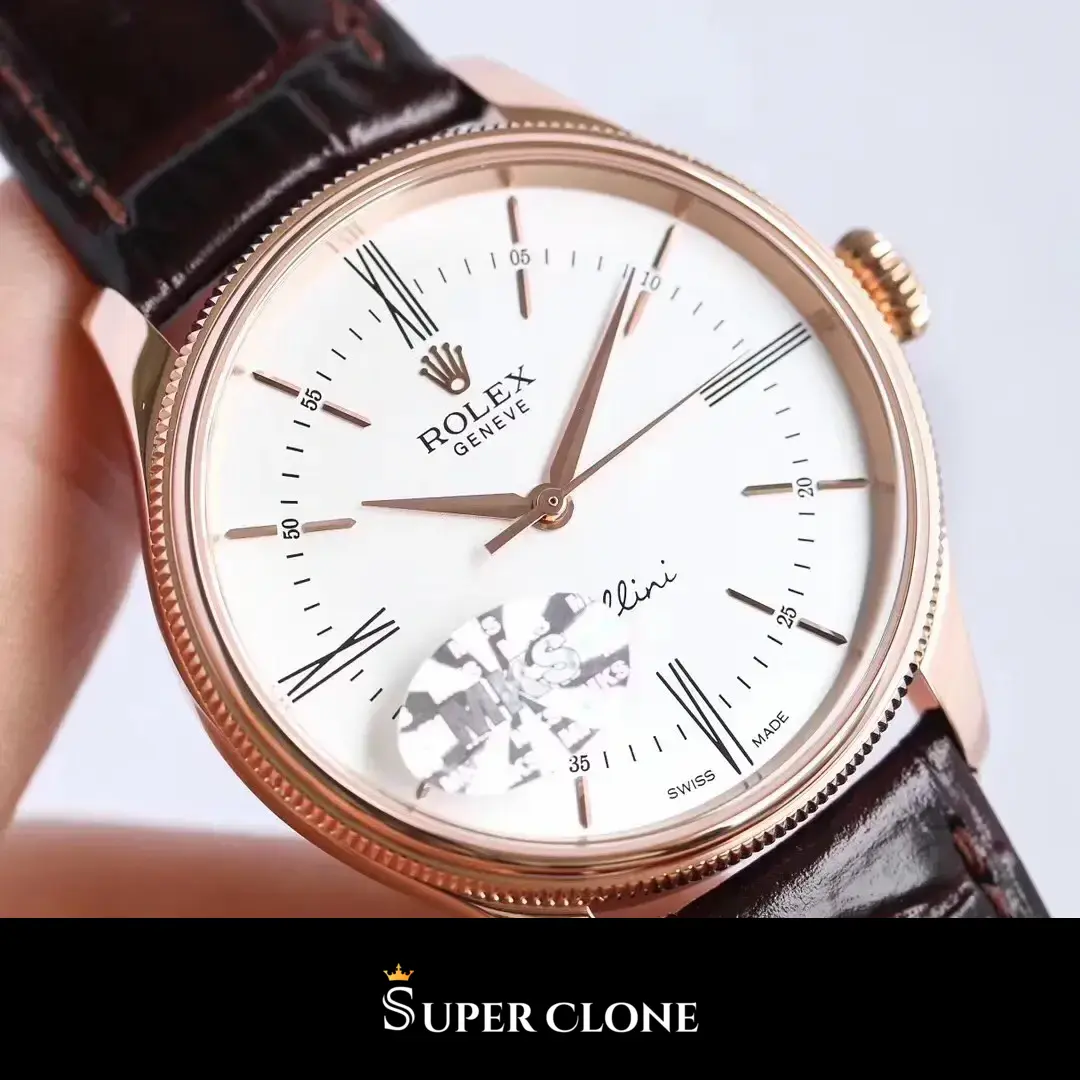 Rolex Cellini 50505 replica, esfera blanca, vista 4