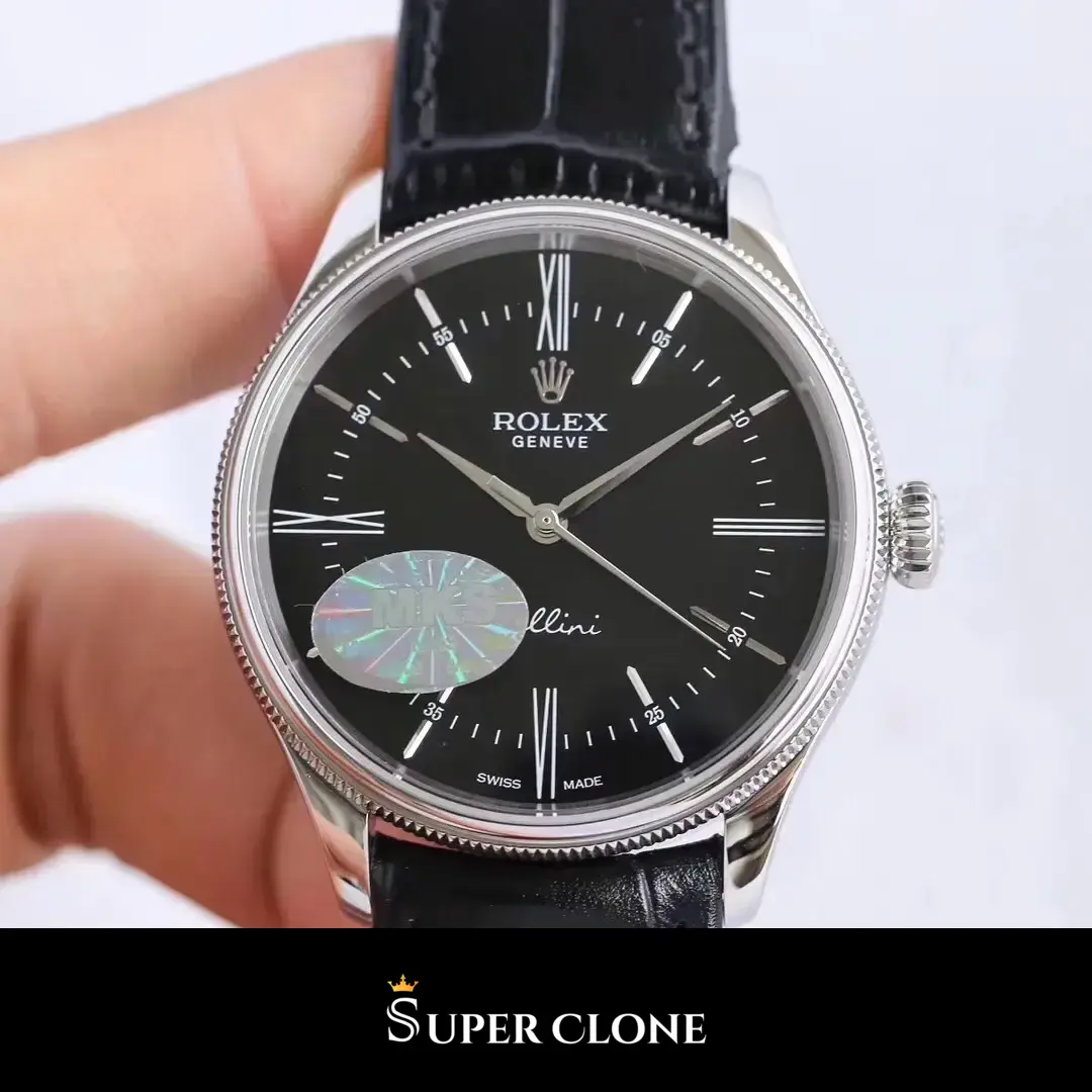 Rolex Cellini 50509 replica esfera negra, vista 3