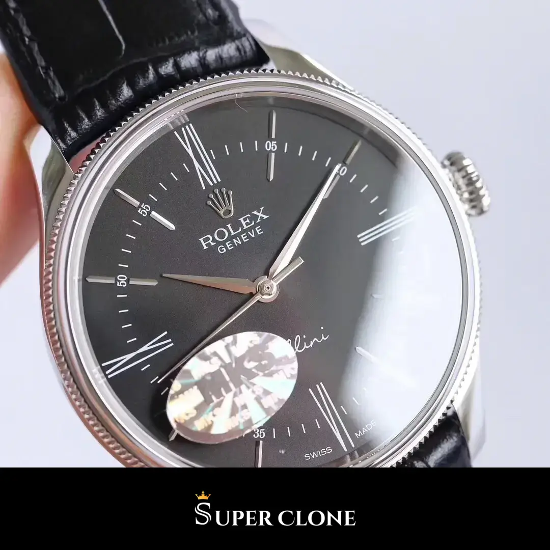 Rolex Cellini 50509 replica esfera negra, vista 5