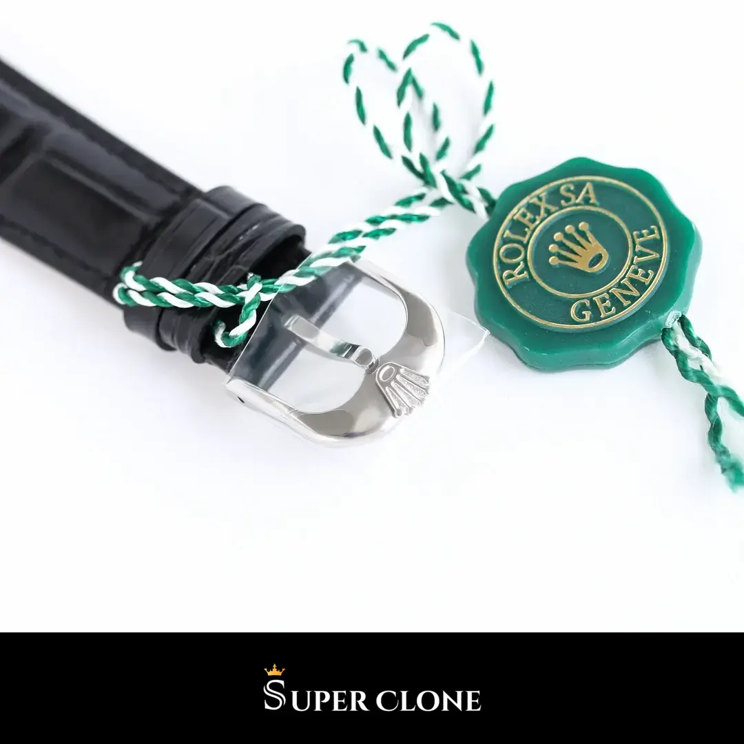 Rolex Cellini 50519 réplica, correa de piel marrón y cierre