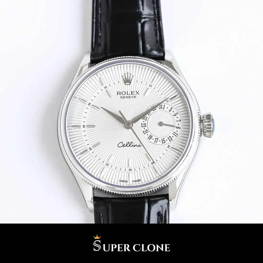 Rolex Cellini 50519 réplica, esfera blanca en la muñeca