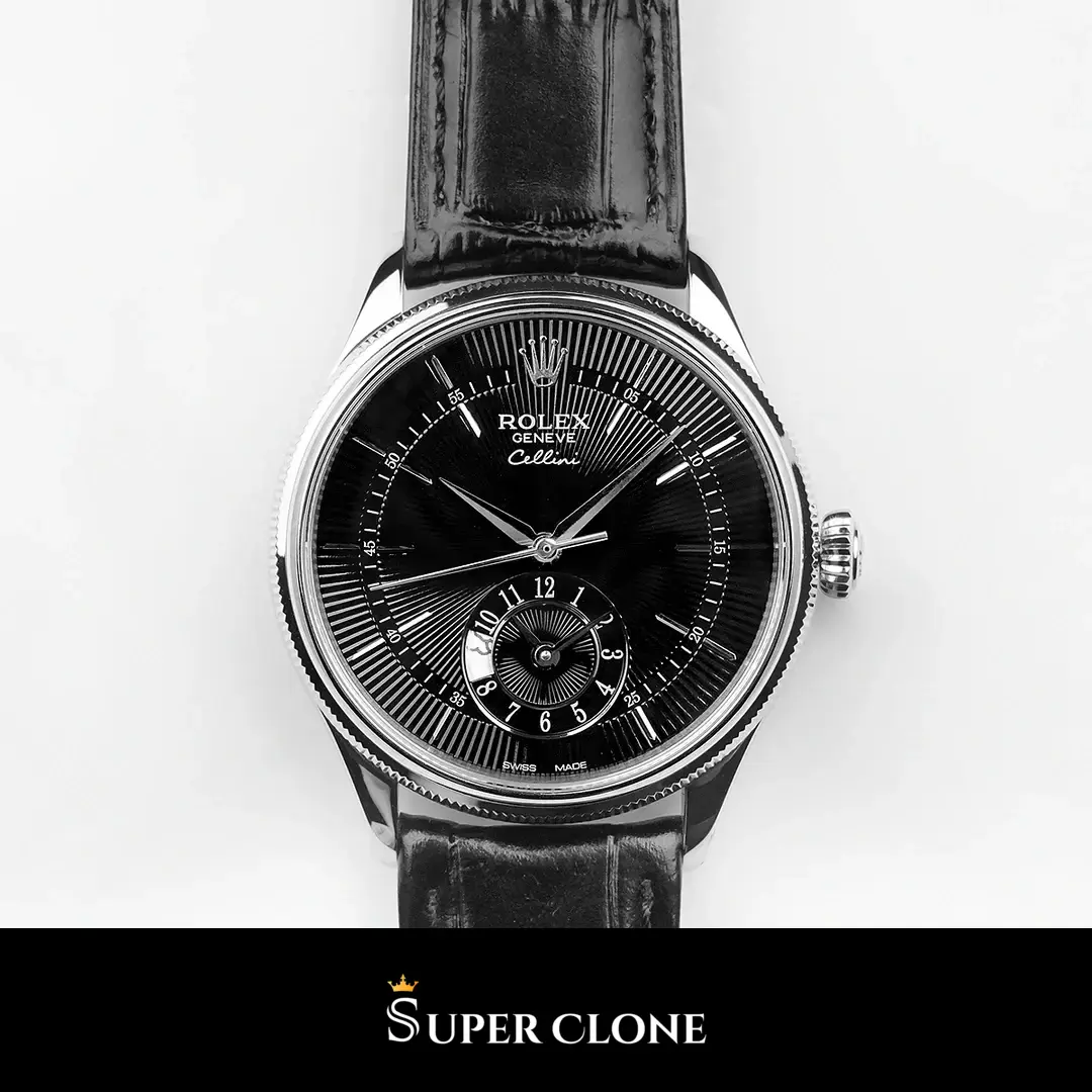Rolex Cellini 50529 replica esfera negra, toma en la muñeca