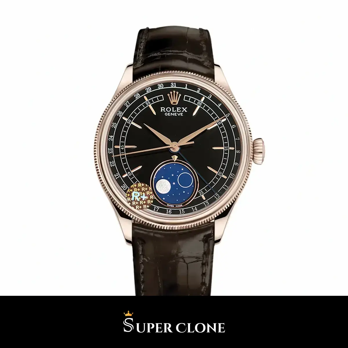 Cellini 50535 réplica automática japonesa esfera negro — vista frontal