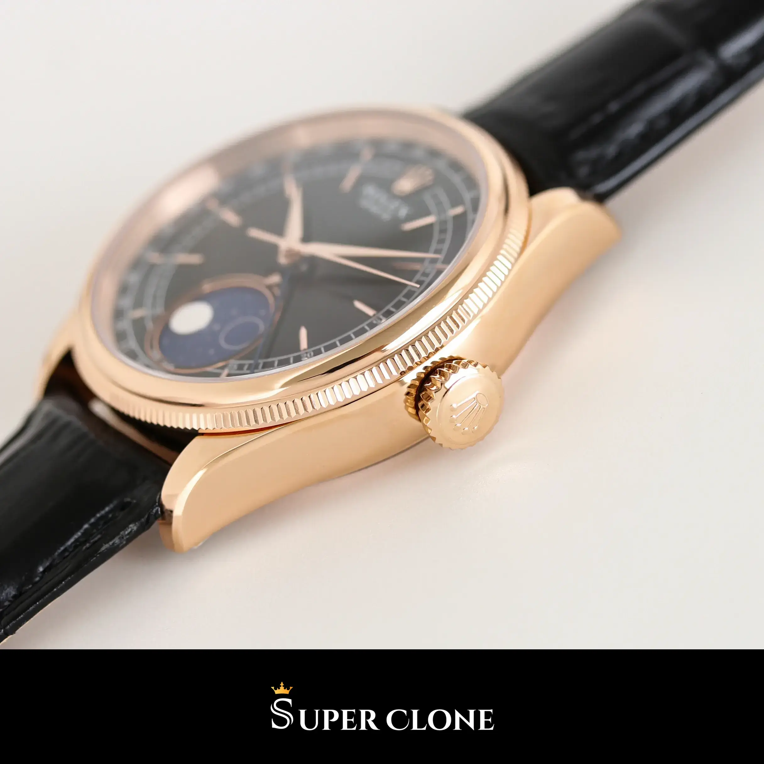 Rolex Cellini 50535 replica esfera negra, vista 3