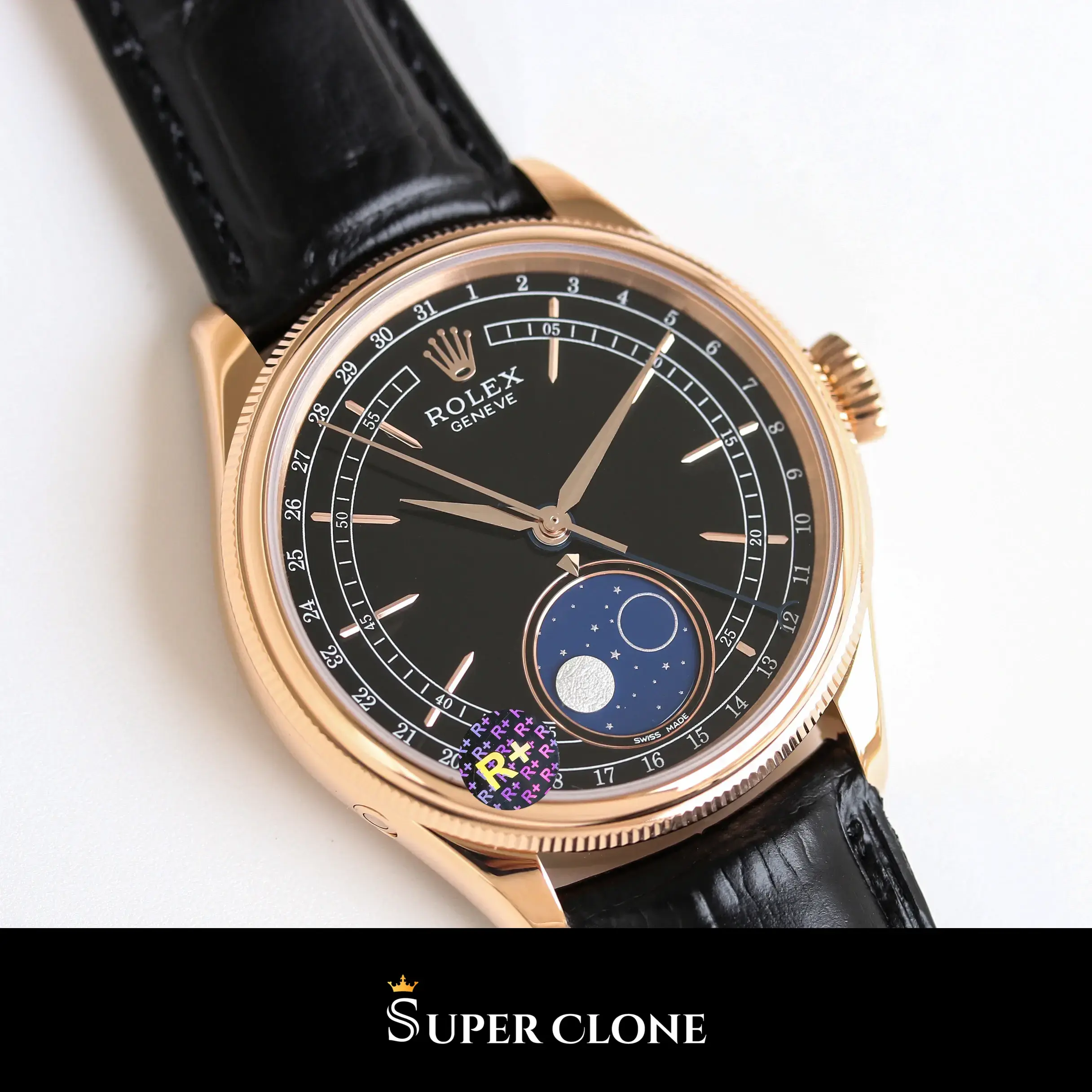 Rolex Cellini 50535 replica esfera negra, vista 5
