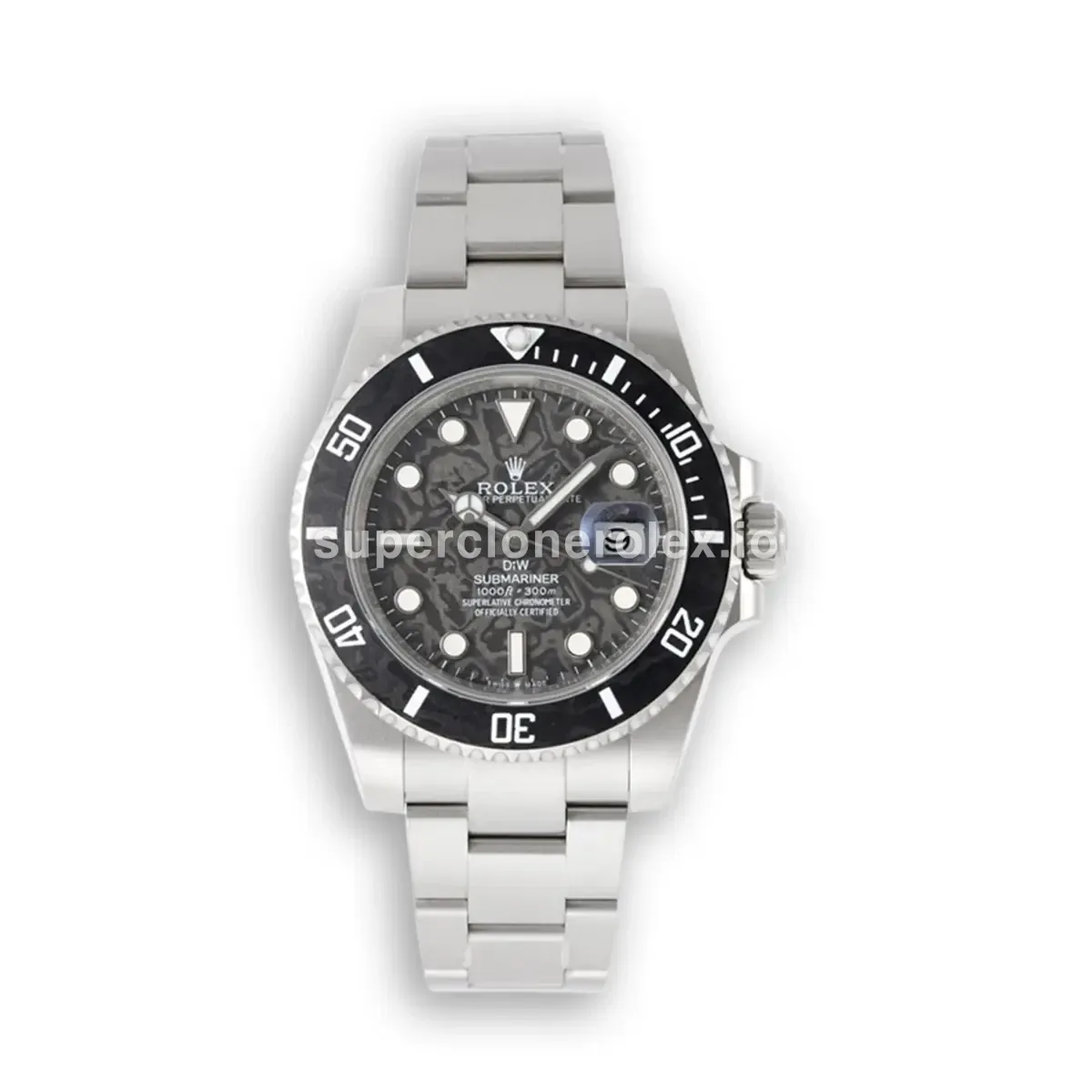 Submariner 116610LN réplica de Rolex esfera carbono — vista frontal