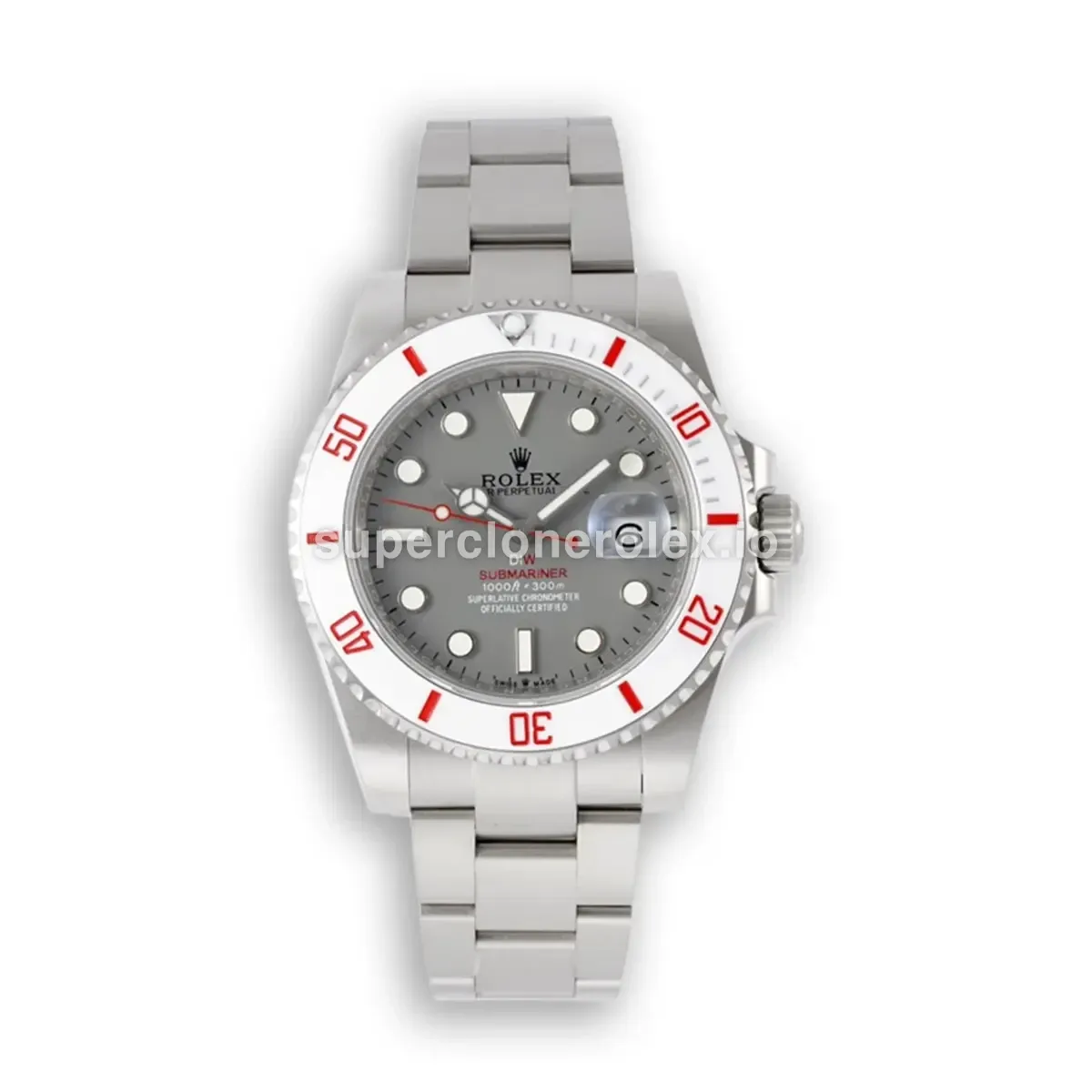 Rolex Submariner 116610LN réplica Miyota esfera gris glaciar — vista frontal