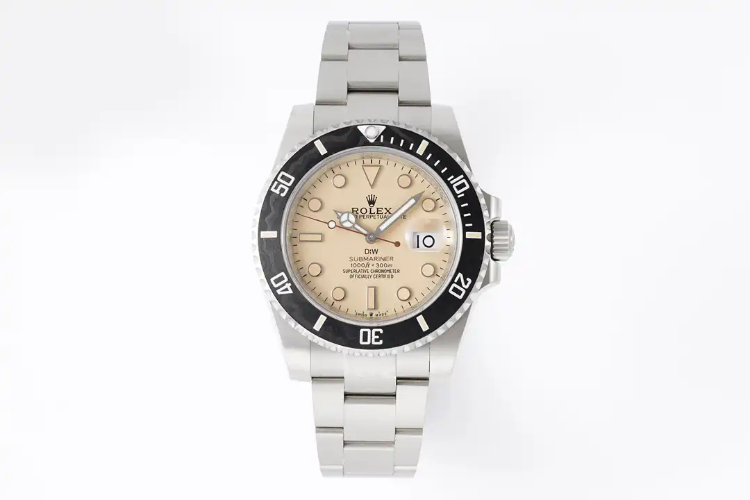 Rolex Submariner Parakeet 116610LN Rolex replica, esfera de cerca, marrón claro