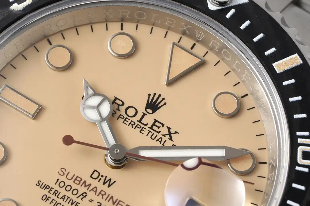 Rolex Submariner Parakeet 116610LN replica, brazalete en detalle, Oyster de acero