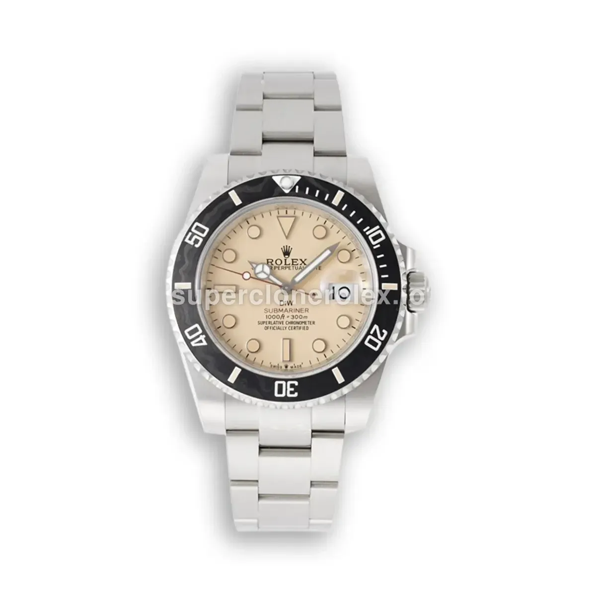 Rolex Submariner 116610LN réplica Miyota esfera marrón claro — vista frontal