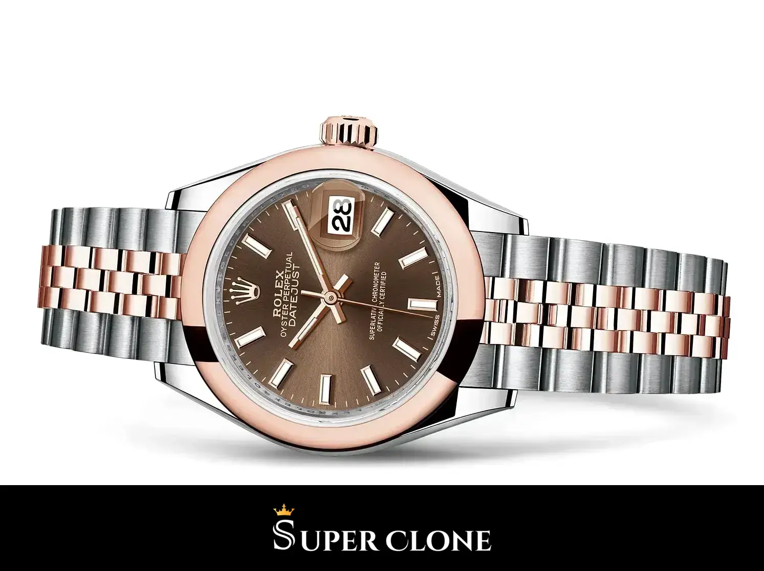 Rolex Datejust 126201 replica, esfera chocolate, vista 2