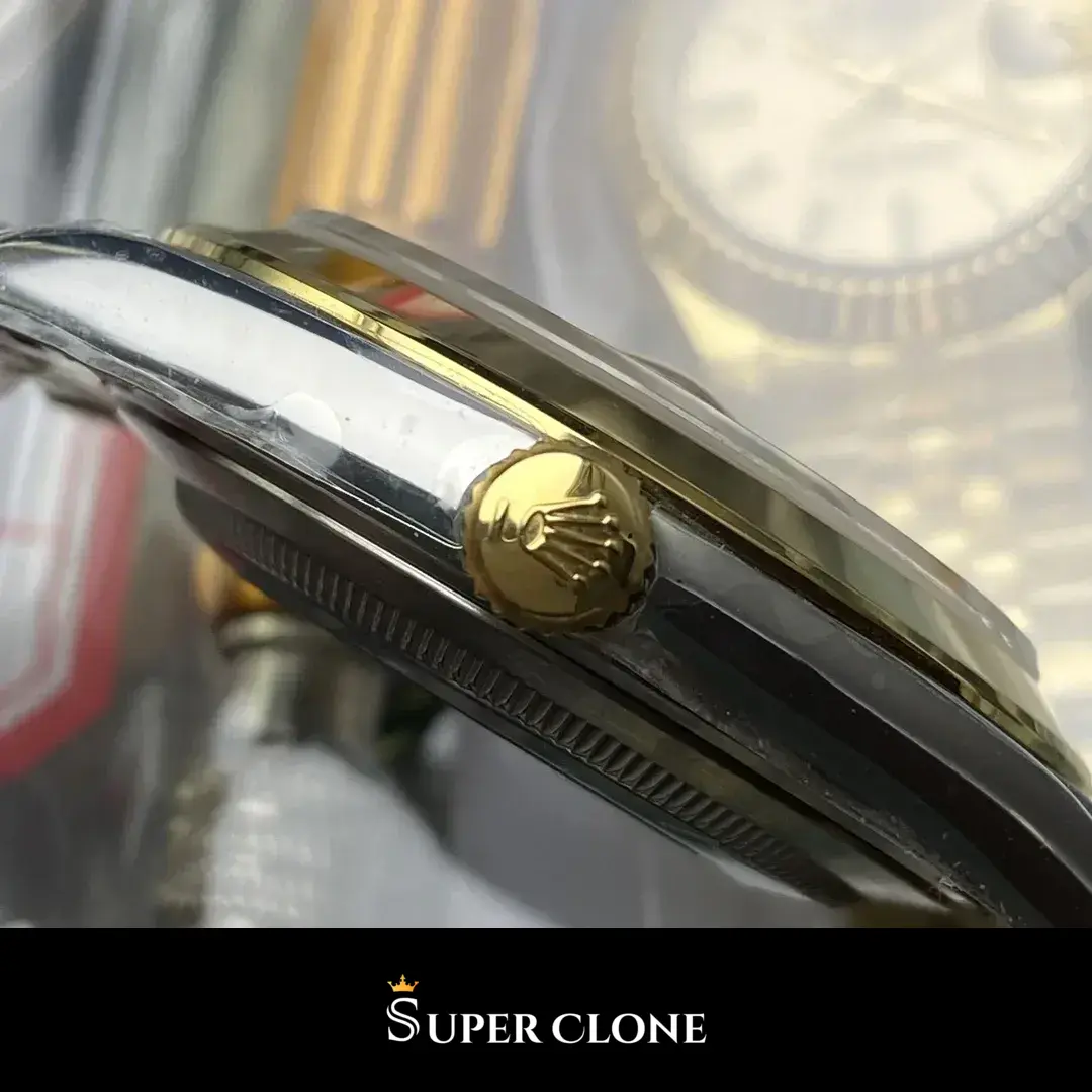 Rolex Datejust 126203 replica, esfera champán con índices aplicados