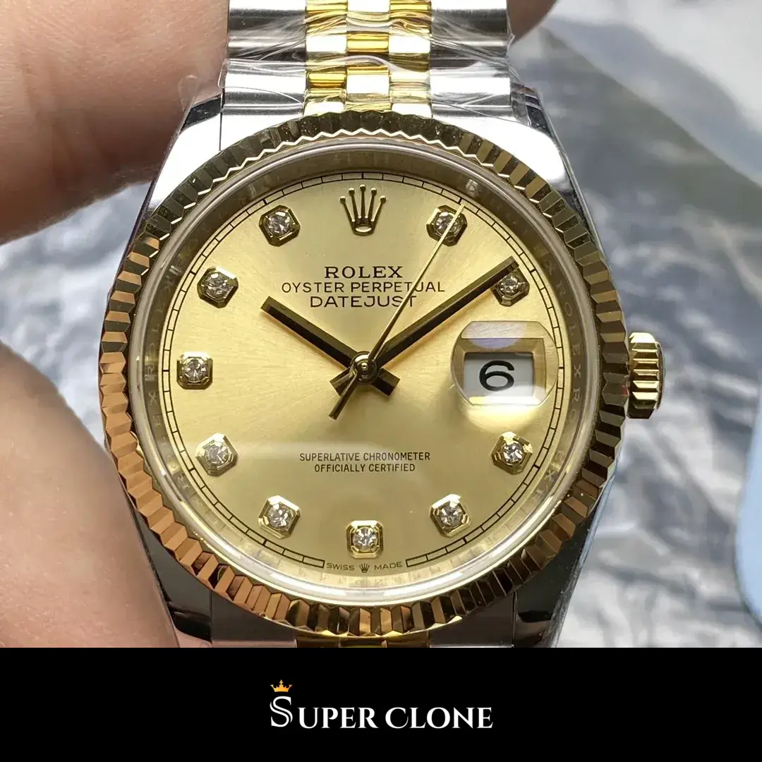 Rolex Datejust 126233 replica, brazalete Jubilee bicolor de cinco eslabones