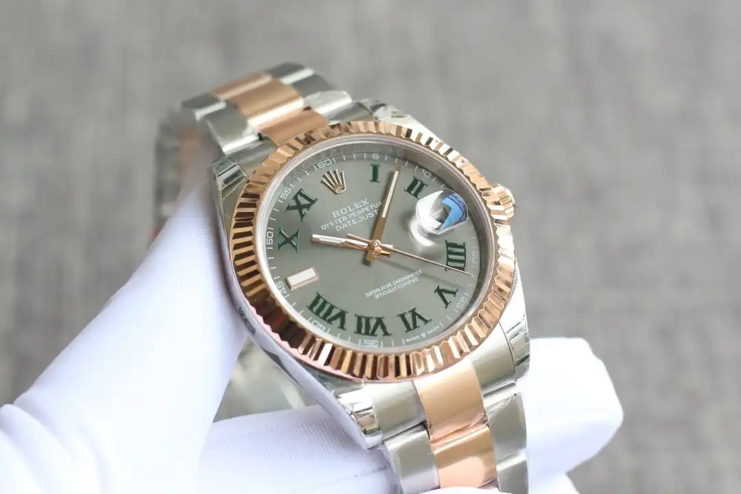 Datejust 126331 réplica automática japonesa esfera pizarra — macro del bisel