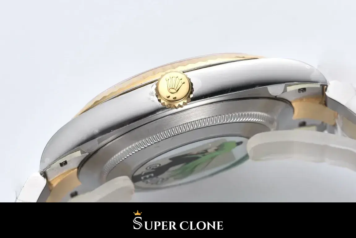 Rolex Datejust 126333 réplica champán, bisel estriado de oro