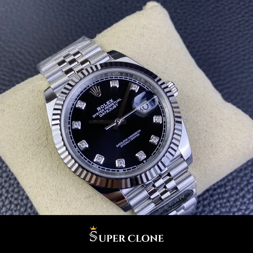 Rolex Datejust 126334 replica, vista lateral en negro, vista 11