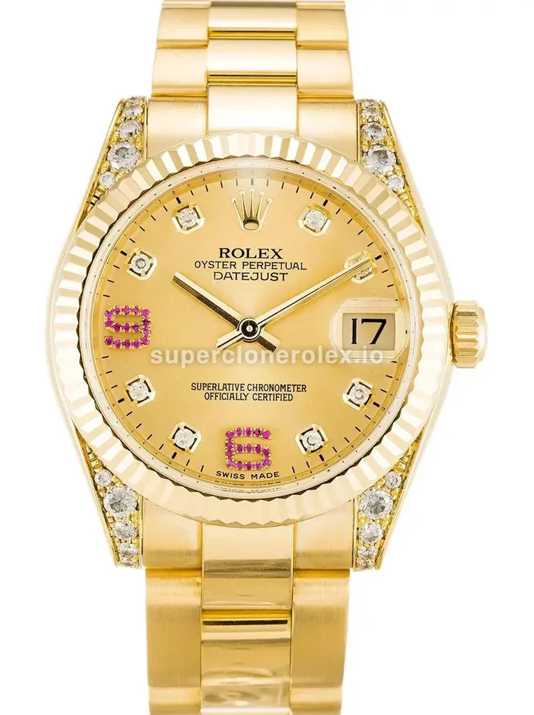 Datejust 178238 réplica automática japonesa esfera champán — vista frontal