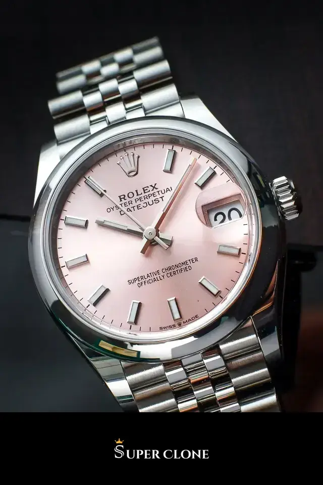 Rolex Datejust 278240 replica rosa, detalle de la esfera