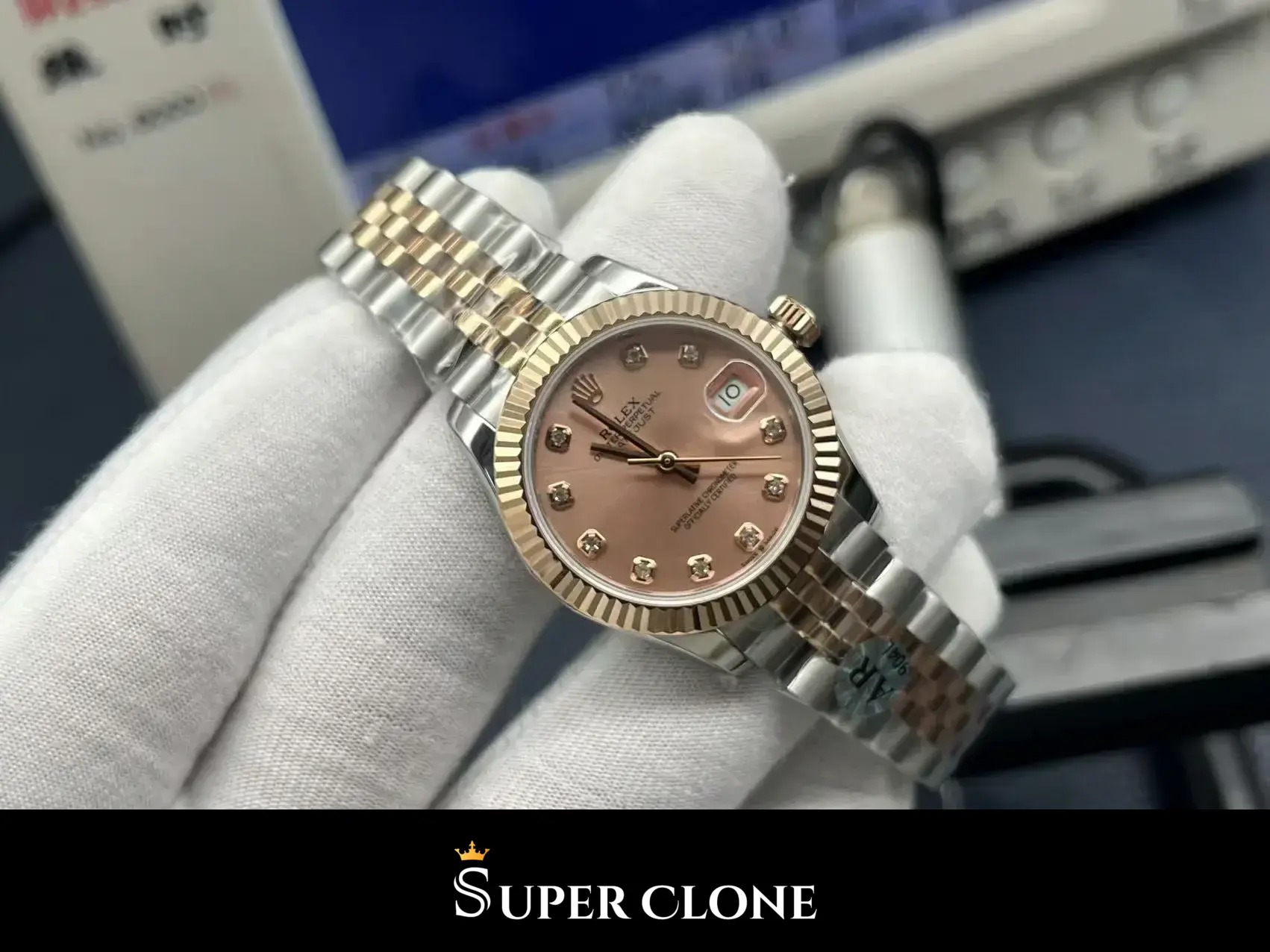 Rolex Datejust 278271 replica, marcadores de diamantes, vista 6