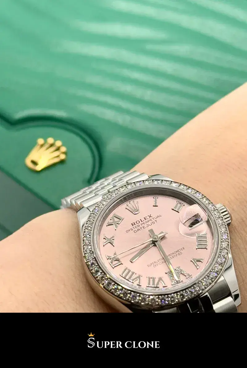 Rolex Datejust 278384RBR replica, detalle de la fecha con Cyclops