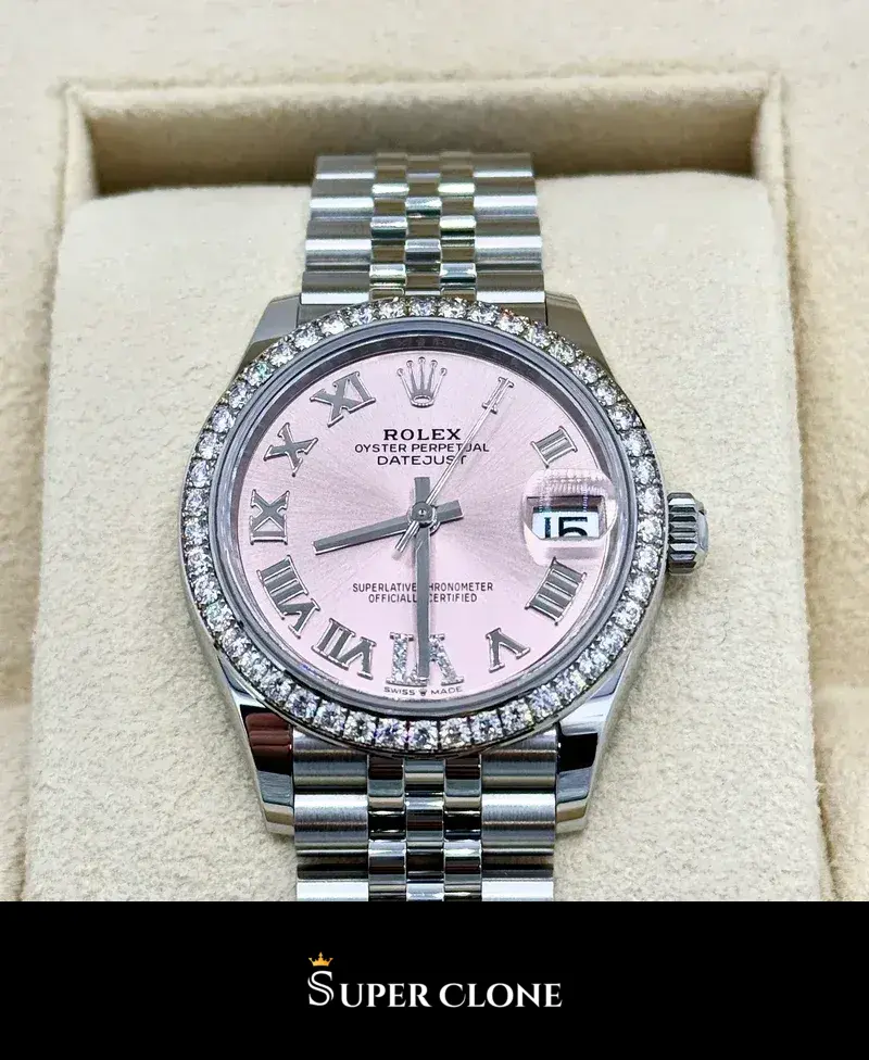 Rolex Datejust 278384RBR replica, vista en la muñeca