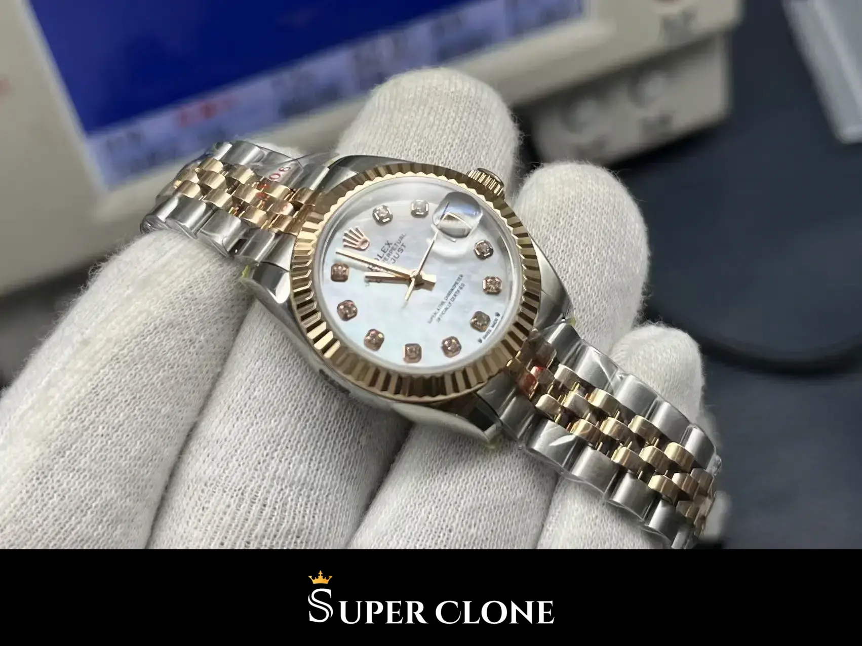 Rolex Datejust 279171 réplica nácar bicolor, vista 10