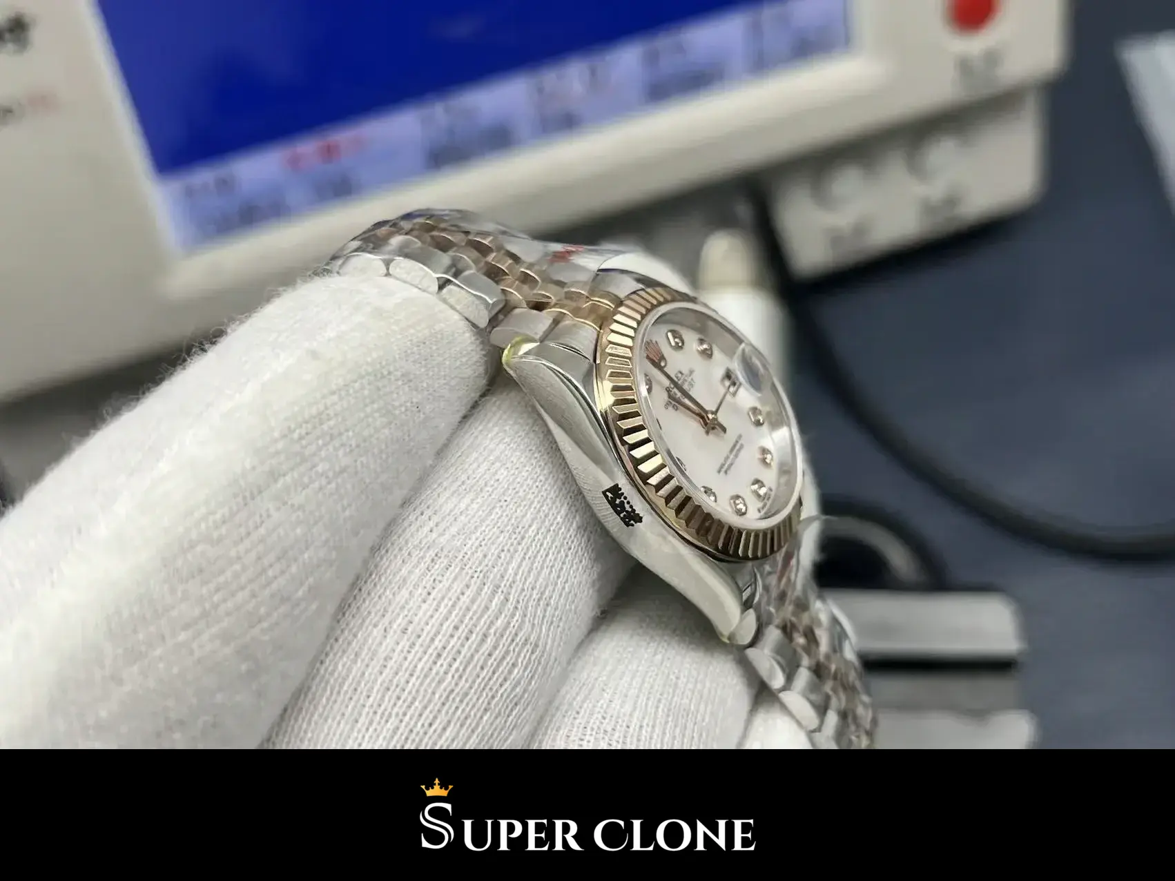Rolex Datejust 279171 réplica nácar bicolor, vista 6