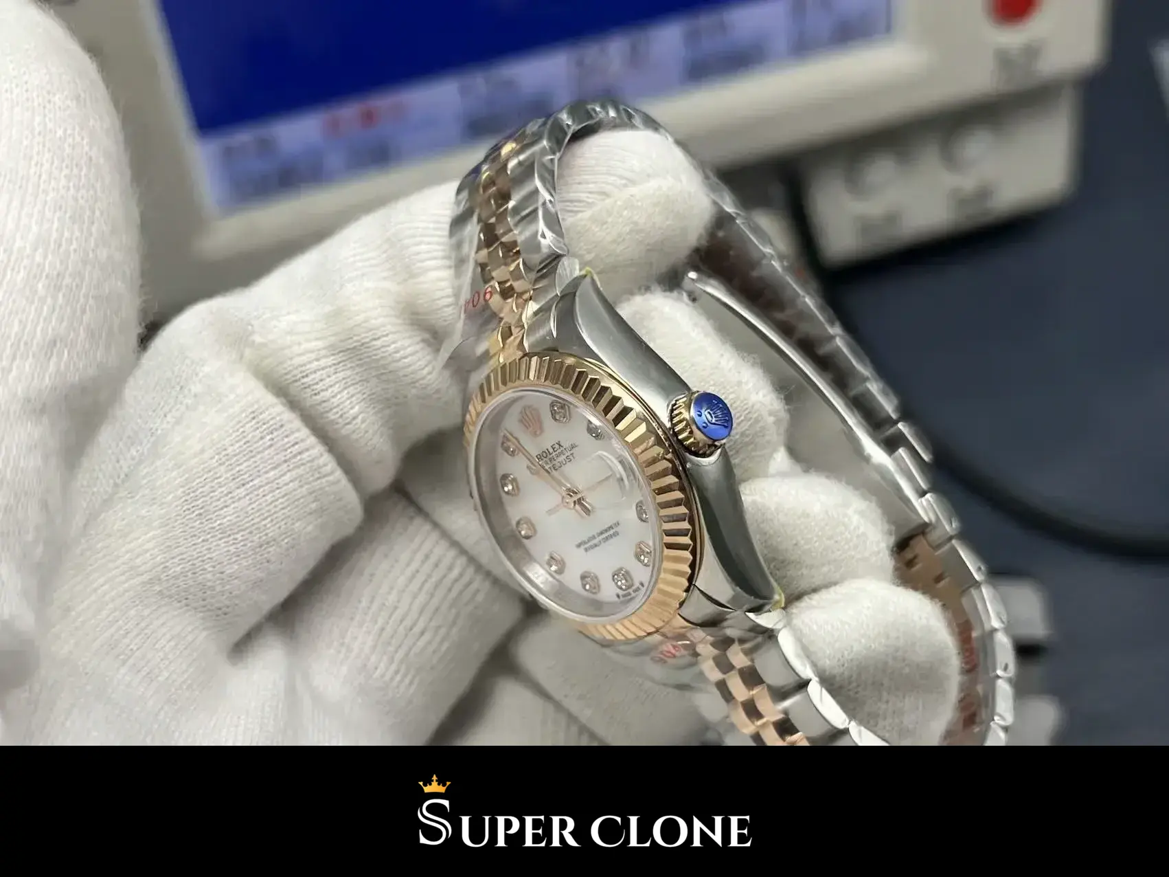 Rolex Datejust 279171 réplica nácar bicolor, vista 9