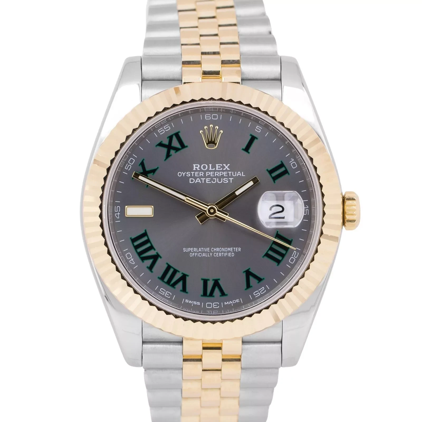 Rolex Datejust 126333 miyota replica 41mm, primer plano de la esfera