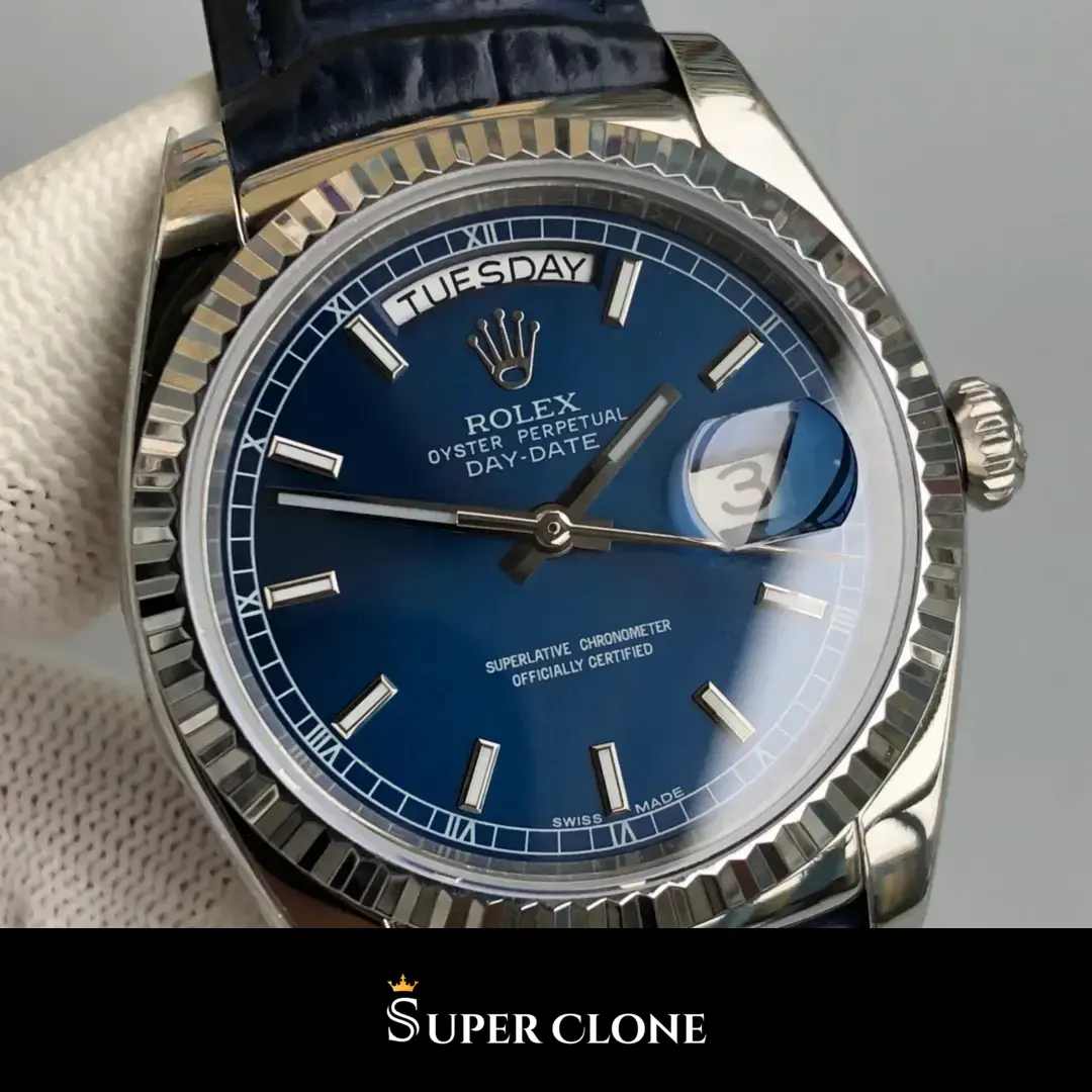 Rolex Day-Date 118139HR replica esfera azul, vista 2
