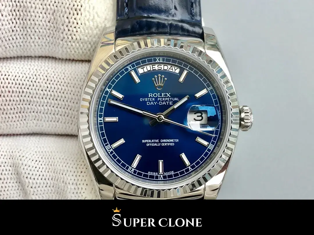 Rolex Day-Date 118139HR replica esfera azul, vista 6