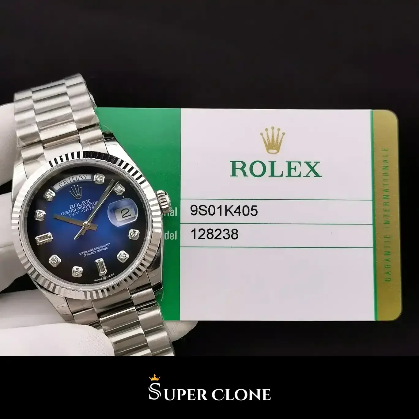 Rolex Day-Date 128239 replica, esfera azul - vista 10