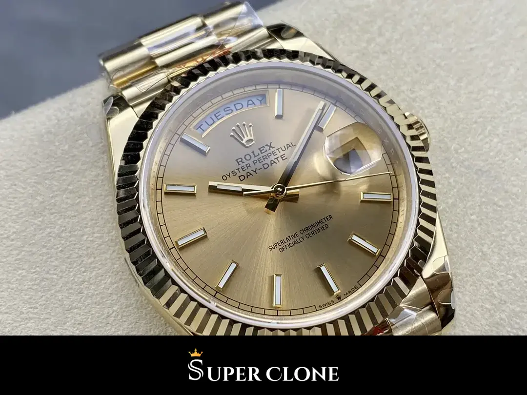 Day-Date 228238 replica, detalle del brazalete President
