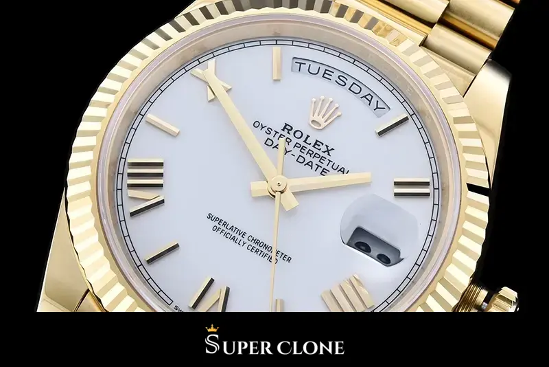 Rolex Day-Date 228238 replica, ventana del dia a las 12