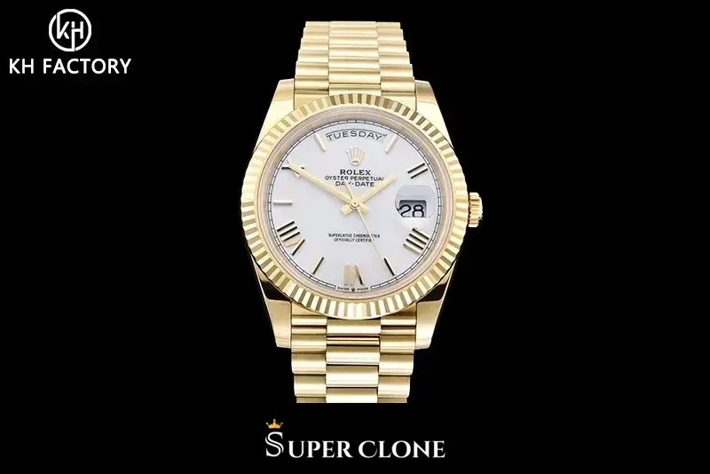 Rolex Day-Date 228238 replica esfera blanca, cristal de zafiro