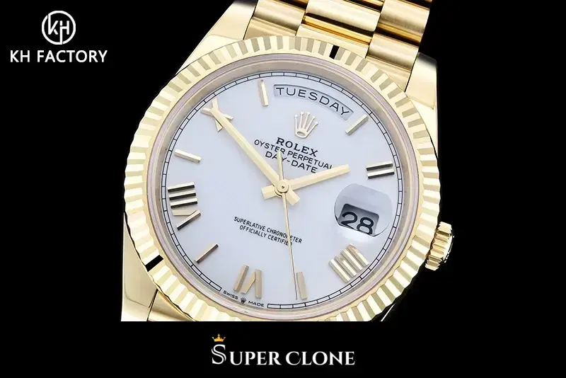Day-Date 228238 replica 40 mm, caja en tono oro amarillo