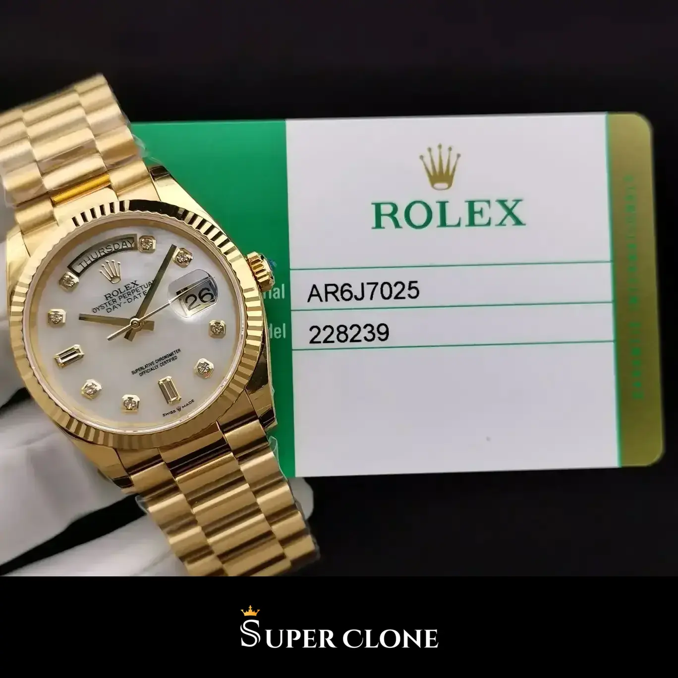 Rolex Day-Date 228239 replica nácar, brazalete President