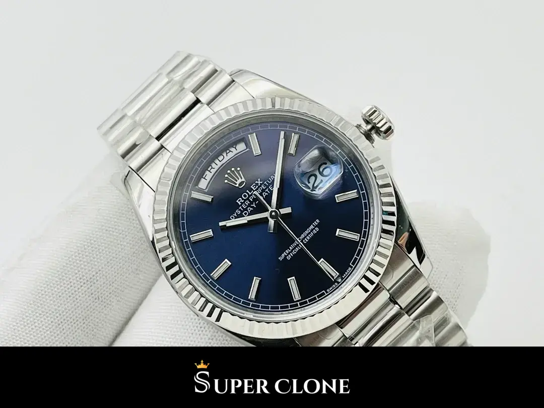 Rolex Day-Date 228239AF replica, esfera azul, vista 10