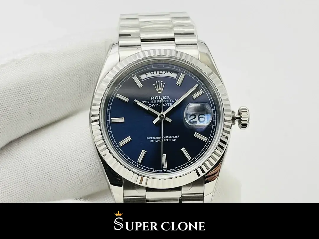 Rolex Day-Date 228239AF replica, esfera azul, vista 8