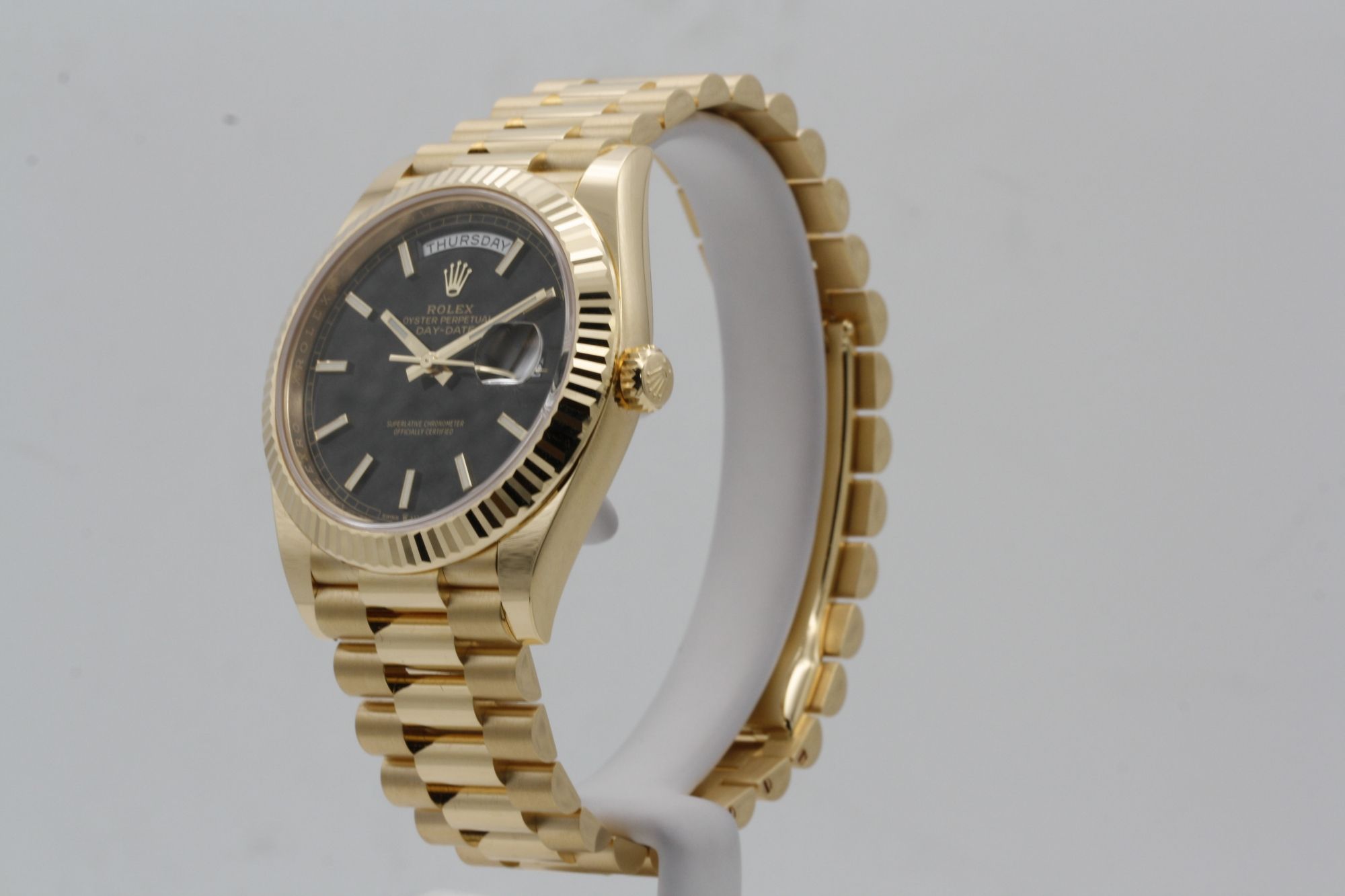 Rolex Day-Date 228238 replica 40mm, primer plano de la esfera
