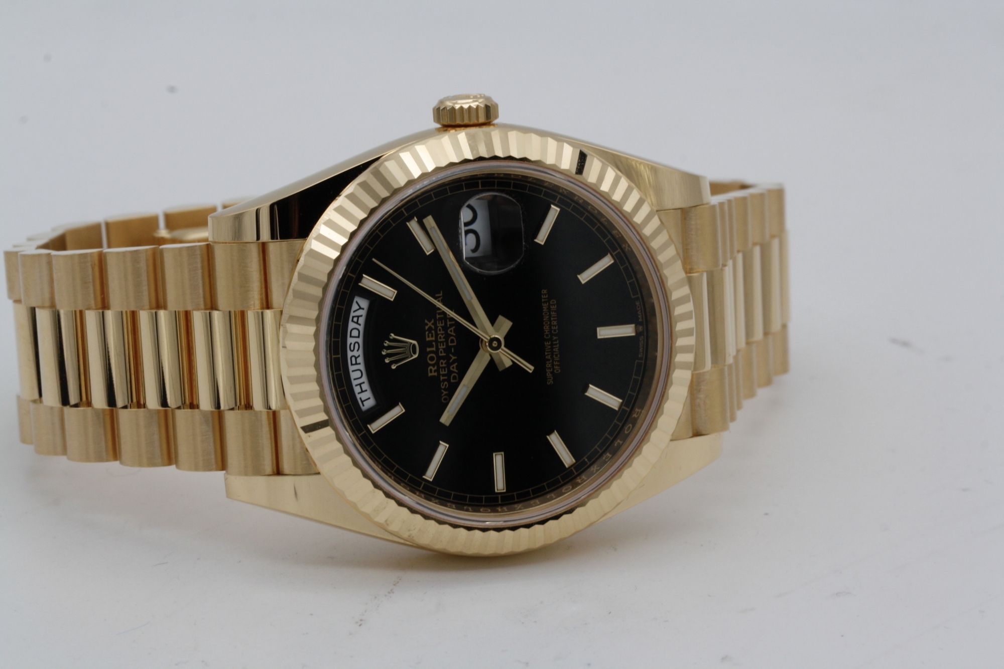 Rolex Day-Date 228238 replica, detalle del brazalete